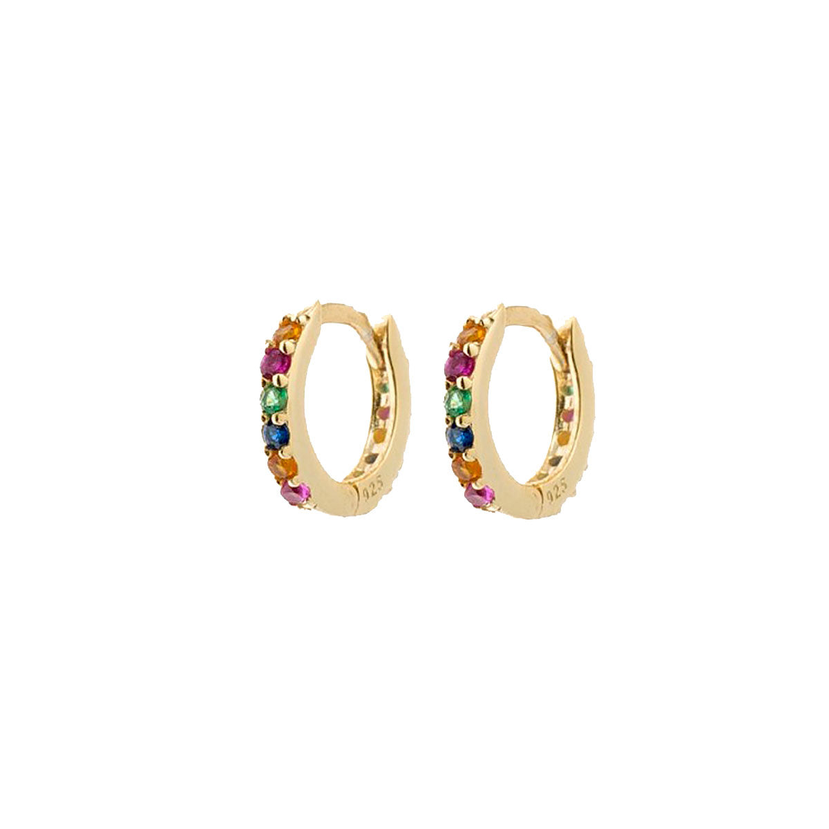 pendientes aro circonitas de colores