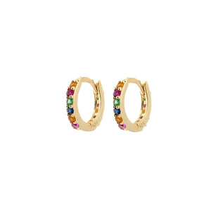 pendientes aro circonitas de colores