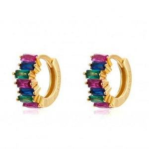 Pendientes aros circonitas colores